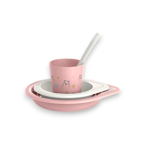 Picture of SUAVINEX FEEDING SET BEAR PINK